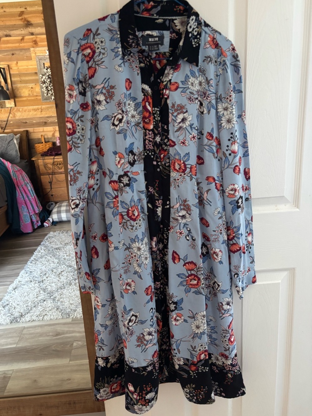 Maeve Floral Button-Up Dress with laced back Size 4
